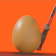 Egg with a knife