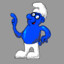 Little Blue Man with Glasses