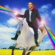 Lord Obama riding a unicorn