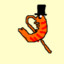 Shrimp with a fancy hat