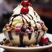 chocolate sundae with cherries