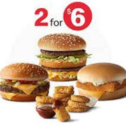 2 for $6 only at McDonalds