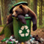 bear sniffs granny recycling