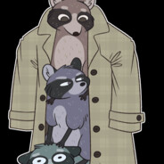 Three Raccoons in a Trenchcoat