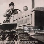 Mussolini on a Tractor