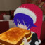 Doremy eating big grill cheese