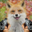 Fox with two guns