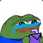 sad pepe drinking juice