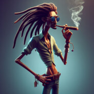 skinny guy with cigar and dreads