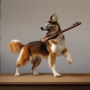 Hund mit Geige