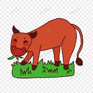 野生牛牛湖边饮水猛吃