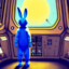Kosmo the blue rabbit