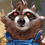 Evil intimidating raccoon