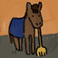 Horse with a broom