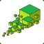 Green Flying Cubic Liquid
