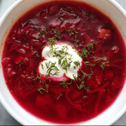 Борщ с салом