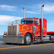 Peterbilt 379 with flames on it