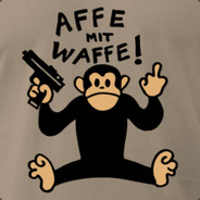 Affe mit Waffe