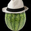 watermelon in a hat