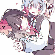 粉白笨狗和黑红哈气猫