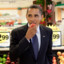 Barack Obama eating a peach