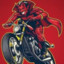 Satan on a motorbike