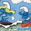 smurf on a surfboard