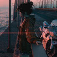 First snow sunset and the sea