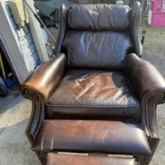 the leather sofa