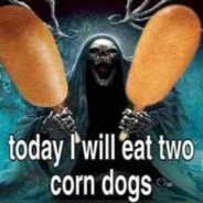 today i will eat two corn dogs