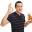 White Male Eating Pizza