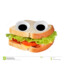 sandwich with googly eyes