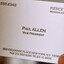 Paul Allen&#039;s business card