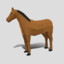 low poly render of a horse