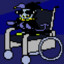 Jevil in a wheelchair