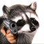 Raccoon With A Gun