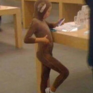 Gay lil monke in the apple store
