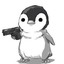 Pengu has a gun