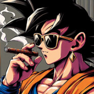 goku w/ a cigarette looking cool