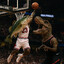 largemouth bass dunking on a t-r