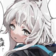 白发蓝瞳吊带裙卡哇伊狐娘