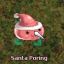 a poring and a santa hat