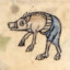 boar wearing pants, 14th century