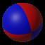 red and blue ball