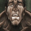 Large buff man crying