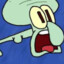 Squidward choking on a fork