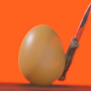 Egg with a knife