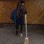 horse with a broom