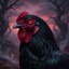 RED EYES BLACK CHICKEN