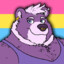 A purple bear